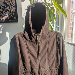 Large Big Chill Brown warm jacket with integral hood.  Great Condition!